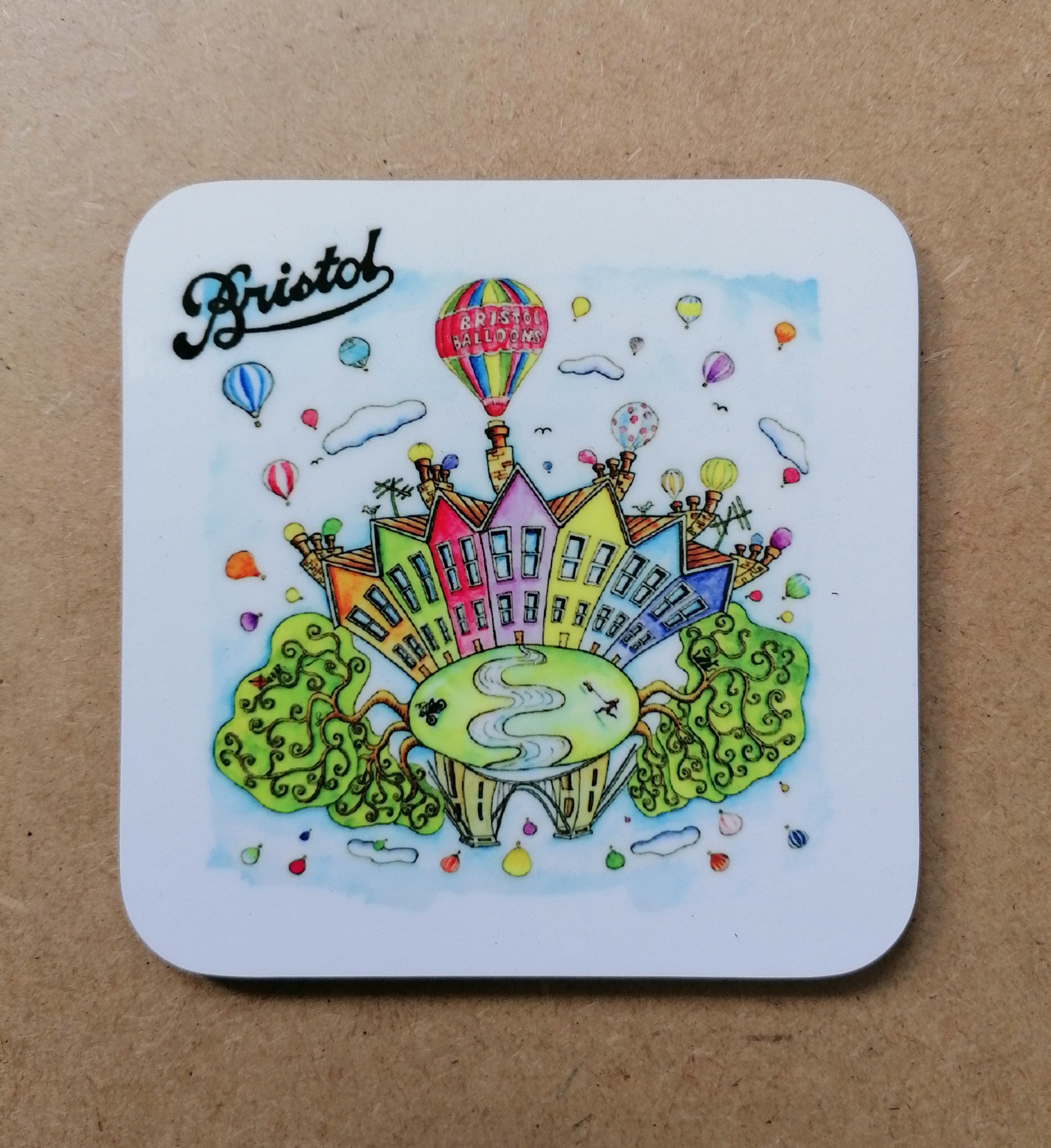 Colourful MDF Animated 360° Bristol-Inspired Coaster