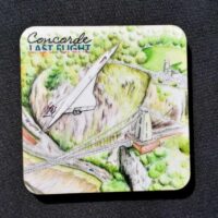 Original Bristol Themed Coaster with The Iconic Concorde and Clifton Suspension Bridge