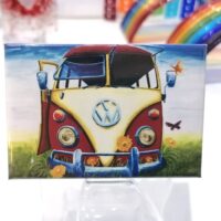 Fridge Magnet - Red VW Splitscreen Campervan